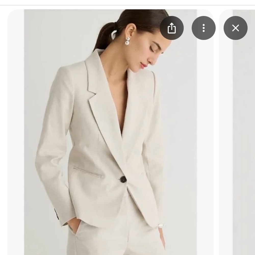 J. Crew Women's Cream Single-Button Blazer